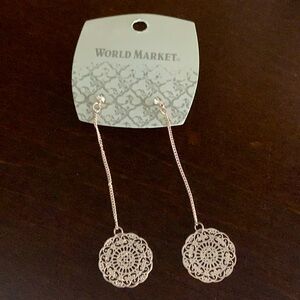 World Market Light Rose Gold w/ Chain Dangle Earrings